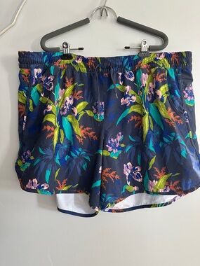 Columbia Navy Shorts with Pink, Green and Teal Floral Print 2X